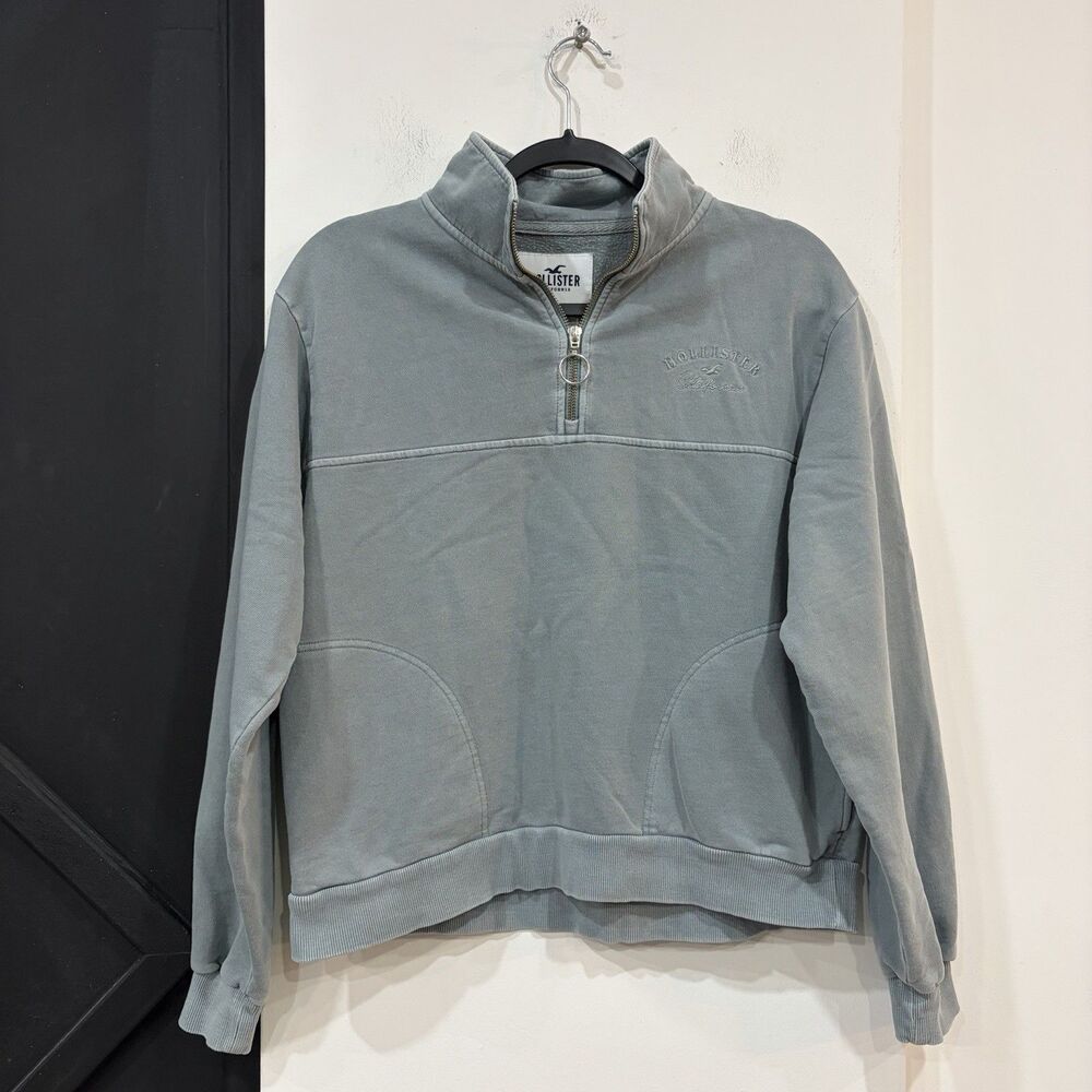 Hollister Sea Foam Green Quarter Zip Pullover Sweatshirt Women’s Size XS